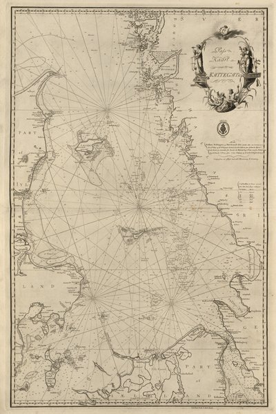 Mappa dalla collezione di mappe della Biblioteca Nazionale. La mappa mostra il Kattegat da Unknown